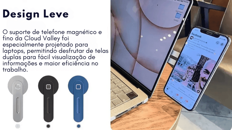 Suporte De Alumínio Ultrafino Magnético Para celular