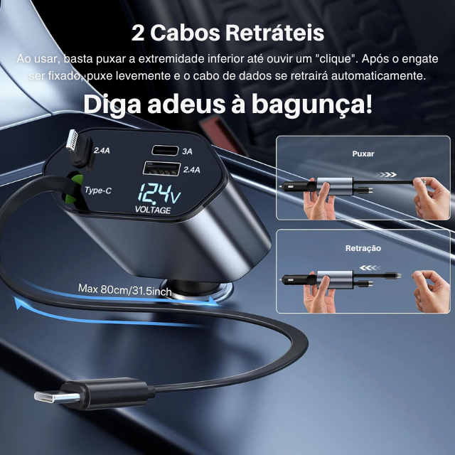 Carregador Veicular 4 em 1