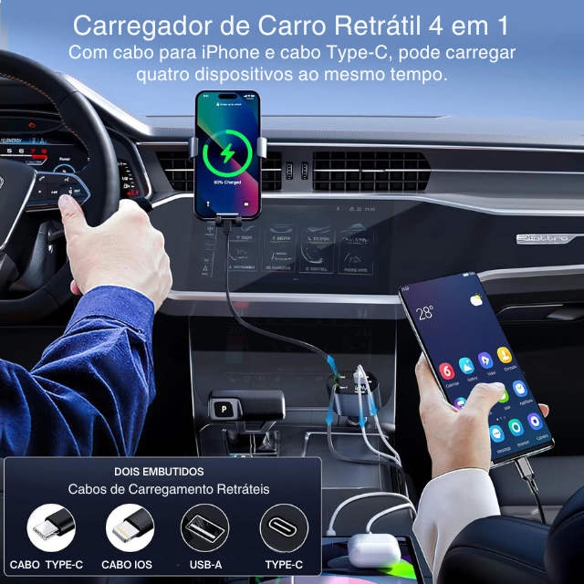 Carregador Veicular 4 em 1