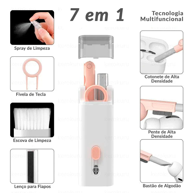 Escova de Limpeza para Teclado e Celular 7 em 1