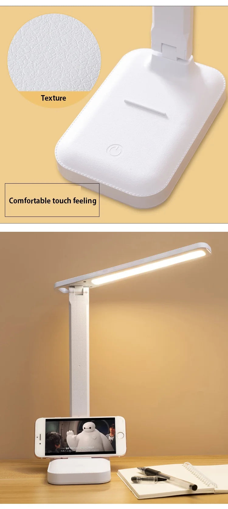 Luminária de Mesa LED com Ajuste de Ângulo e Brilho
