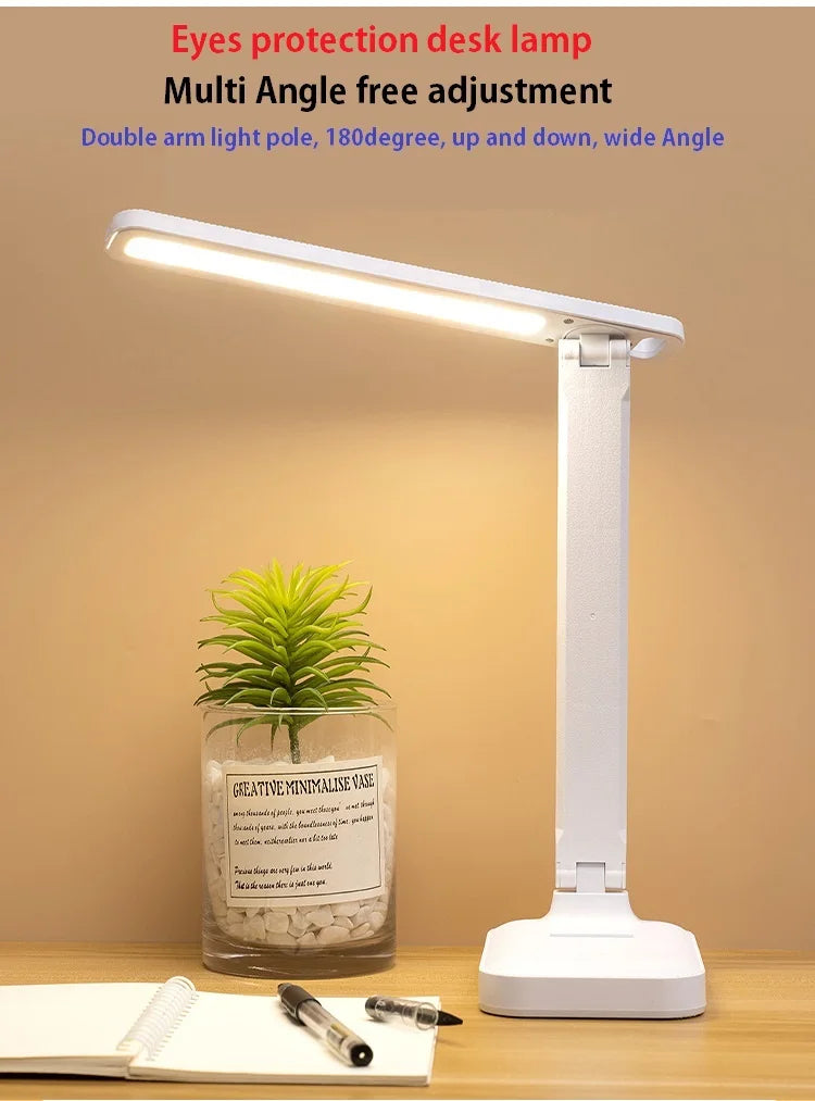 Luminária de Mesa LED com Ajuste de Ângulo e Brilho
