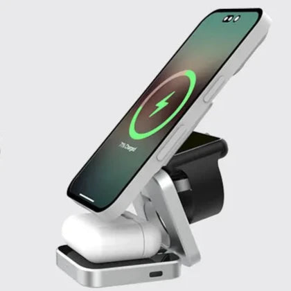 Carregador Sem Fio Dobrável 3 em 1 Wireless Charger
