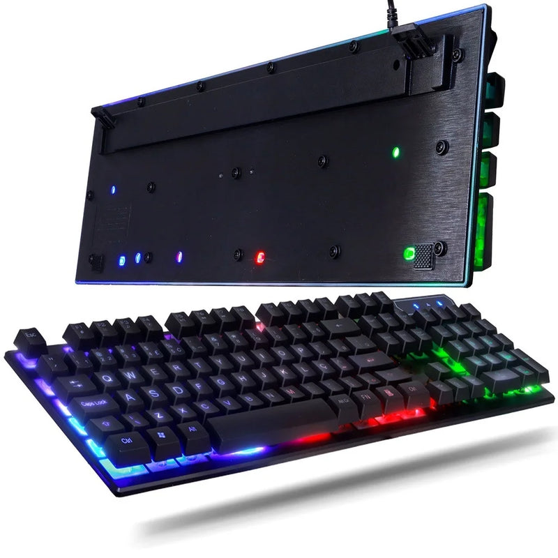 Kit Gamer Teclado Semi-Mecânico + Mouse 3200 DPI RGB