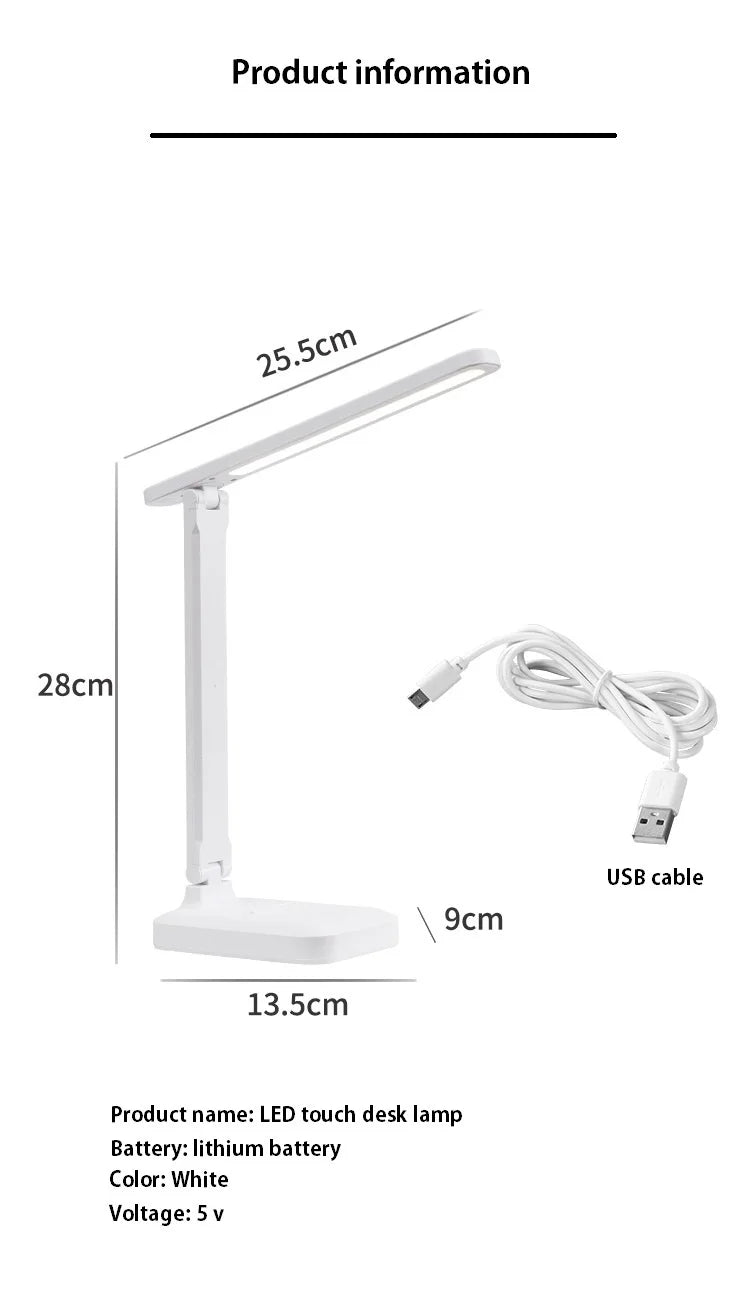 Luminária de Mesa LED com Ajuste de Ângulo e Brilho