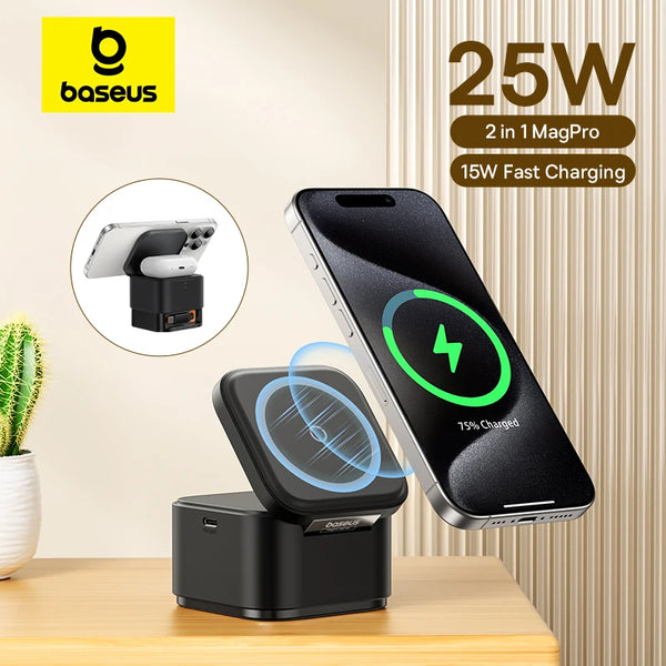 Carregador Magnético Wireless Baseus 25W 2 in 1